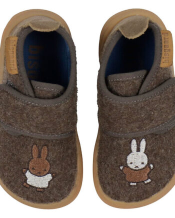 Bisgaard   Miffy Hjemmesko Uld Barefoot Dark Brown
