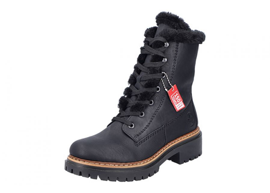 Rieker Damestøvle Med Foer 52-0900 Sort 38