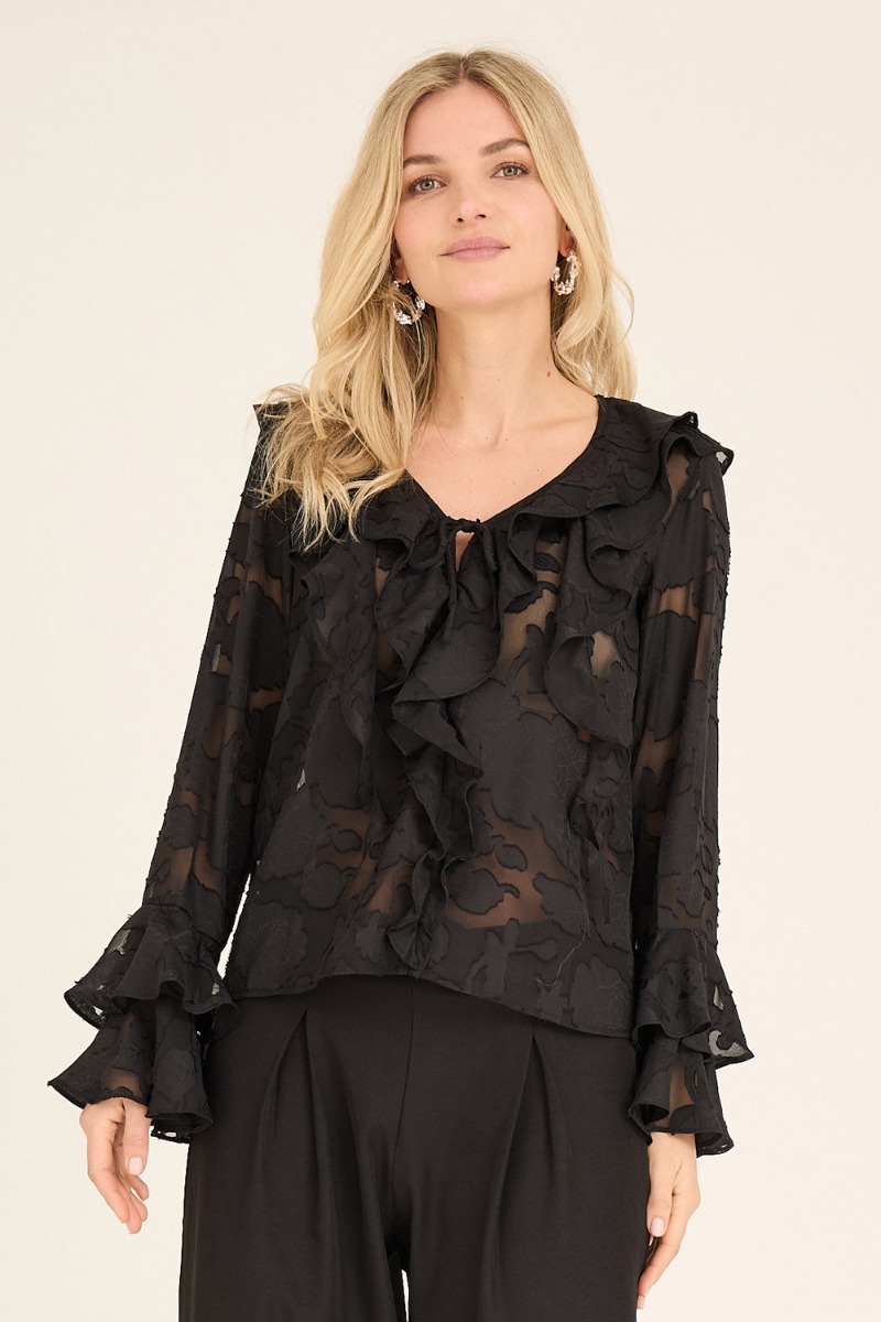 -view Bluse Floretta Blouse Black