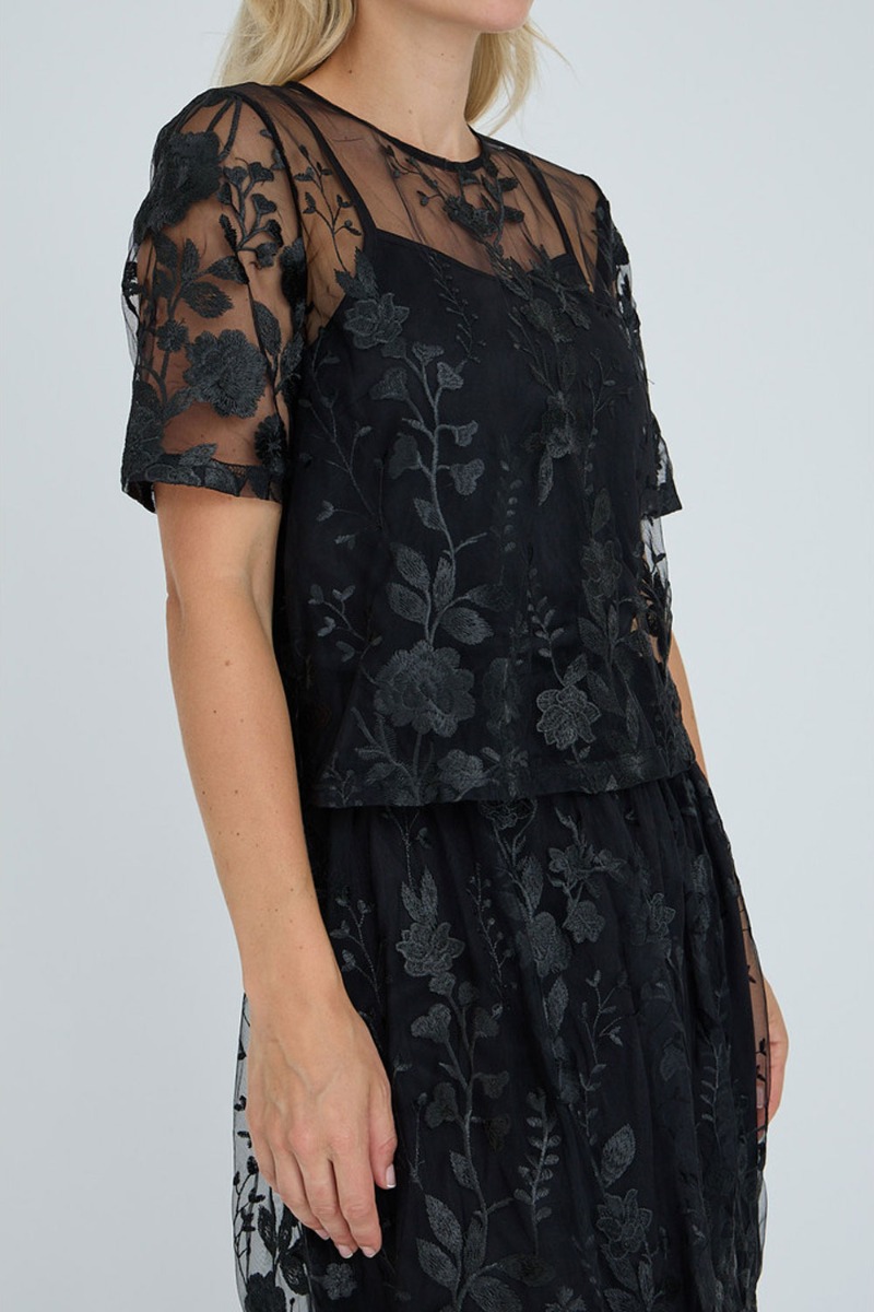 -view Bluse Fuschia Blouse Black