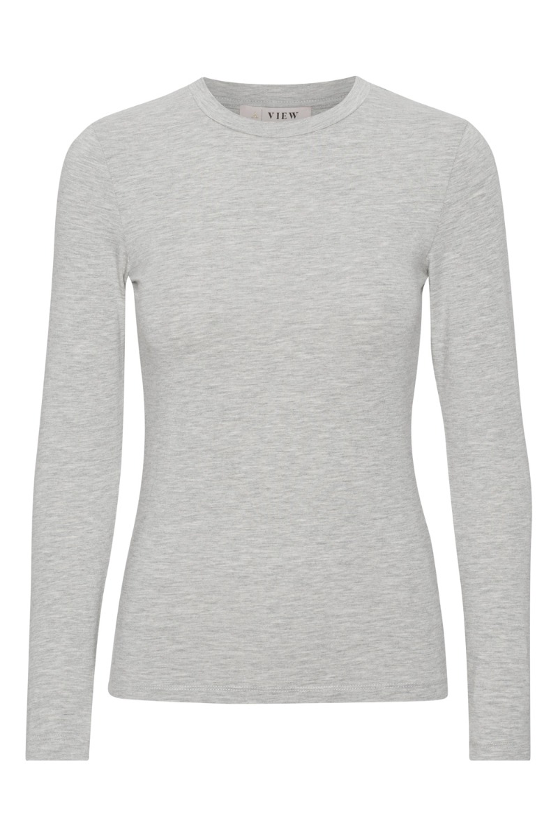-view Bluse Stabil Top Light Grey Melange
