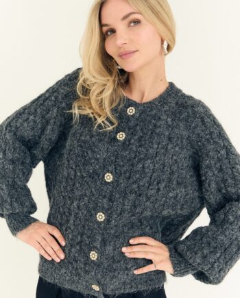 -view Cardigan Kabba Knit Cardigan Dark Grey