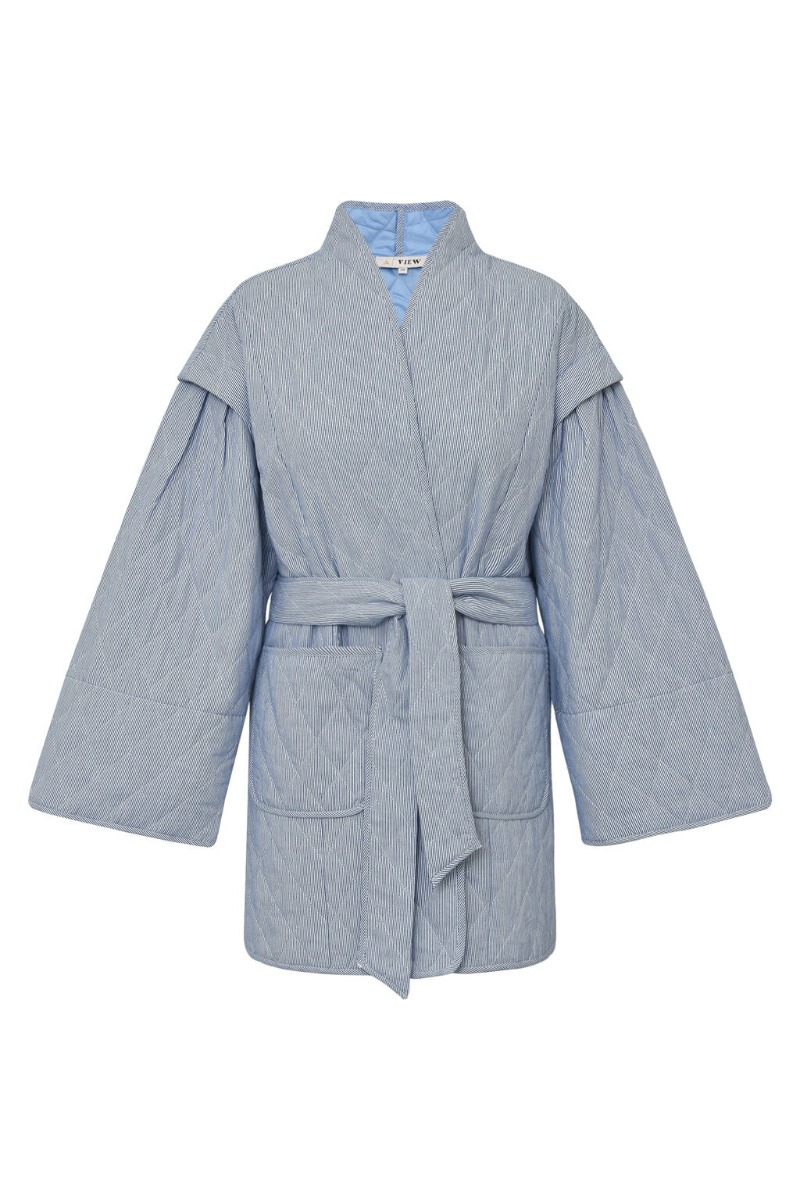 -view Jakke Katie Quilt Jacket Navy White