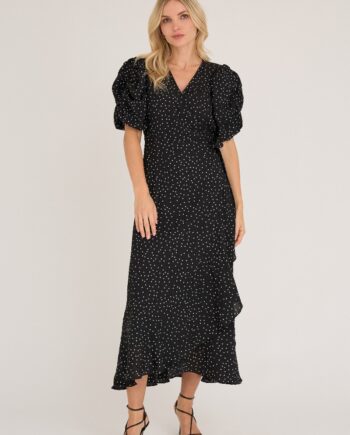 -view Kjole Sinda Dot Dress Black White  Levering Slut November
