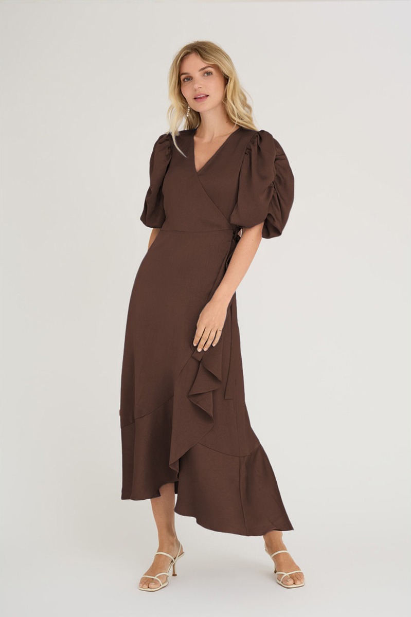 -view Kjole Sinda Ddess Dark Brown Levering Midt September