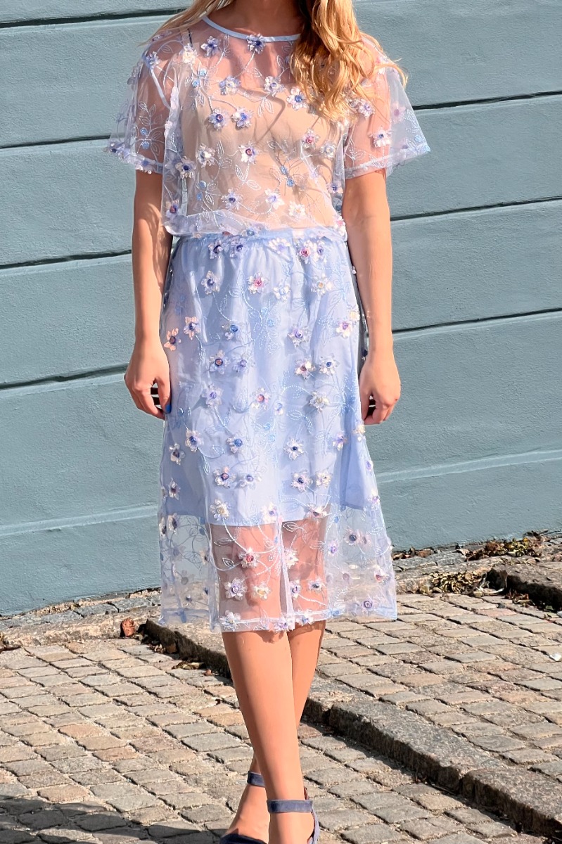 -view Nederdel Denja Skirt Light Blue