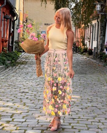 -view Nederdel Fuschia Skirt Sand Yellow