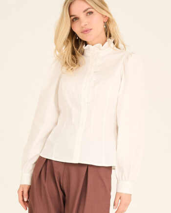 -view Skjorte Malika Frill Shirt Off White