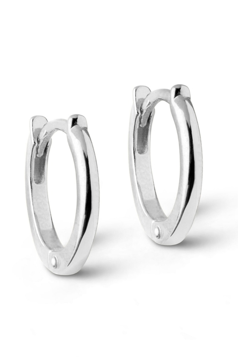 Enamel øreringe Classic Hoops   Mm Silver