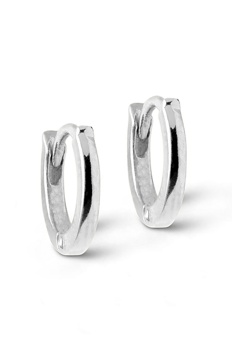 Enamel øreringe Classic Hoops   Mm Silver