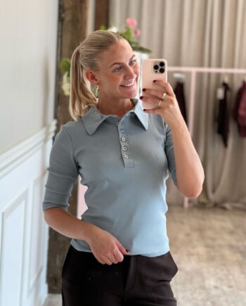 Gestuz  -shirt Gzdrew Polo Top Grey Blue
