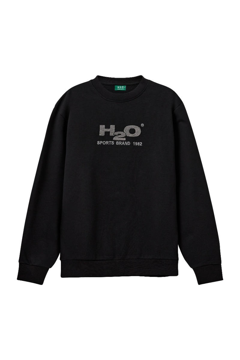 H2o Sweat Logo Sweat Neck Black Grey