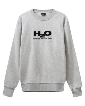 H2o Sweatshirt Logo Sweat   Neck Lt  Grey Mel Black