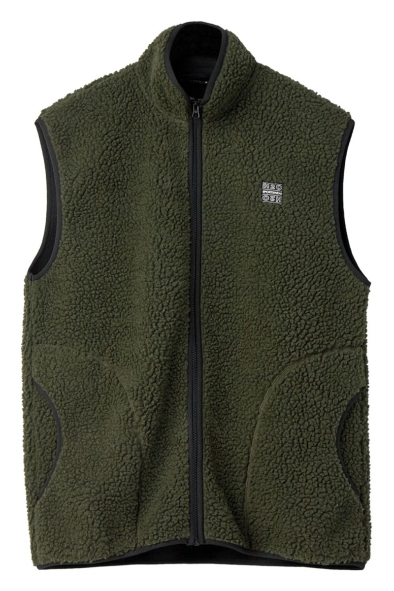 H2o Vest Basic Langli Pile Waist Coat Army