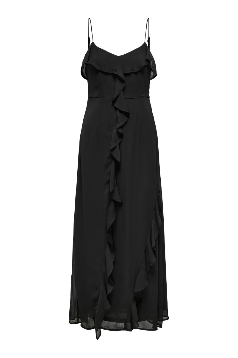 Jdy Kjole Belle Frill Maxi Dress Black