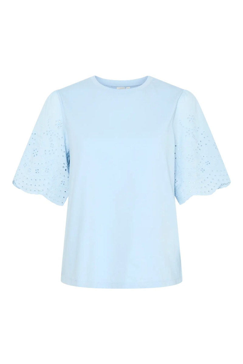 -shirt Lex Ss Top Emb Sleeves Clear Sky