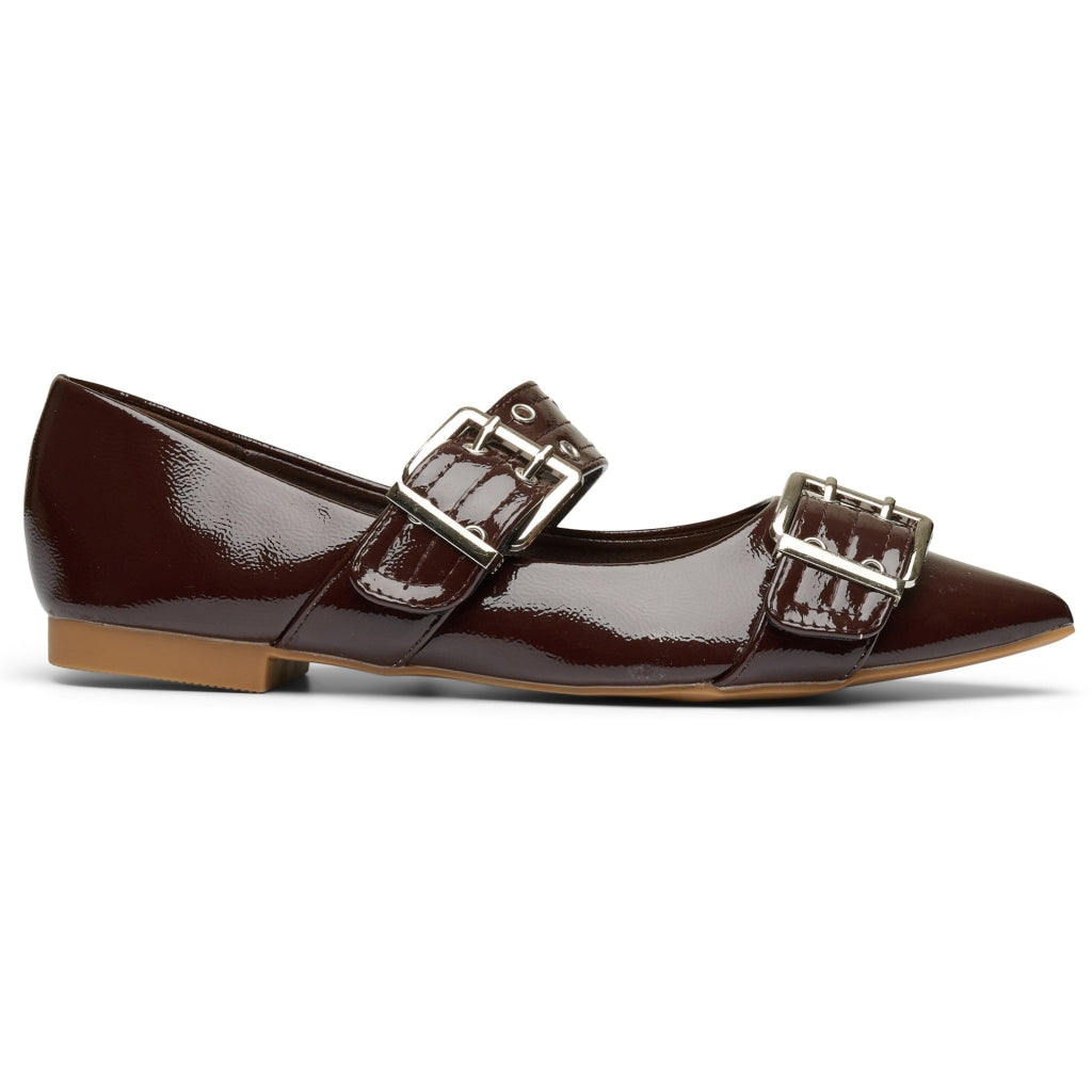 Livia Dame Ballerina Sko 9725 Brown