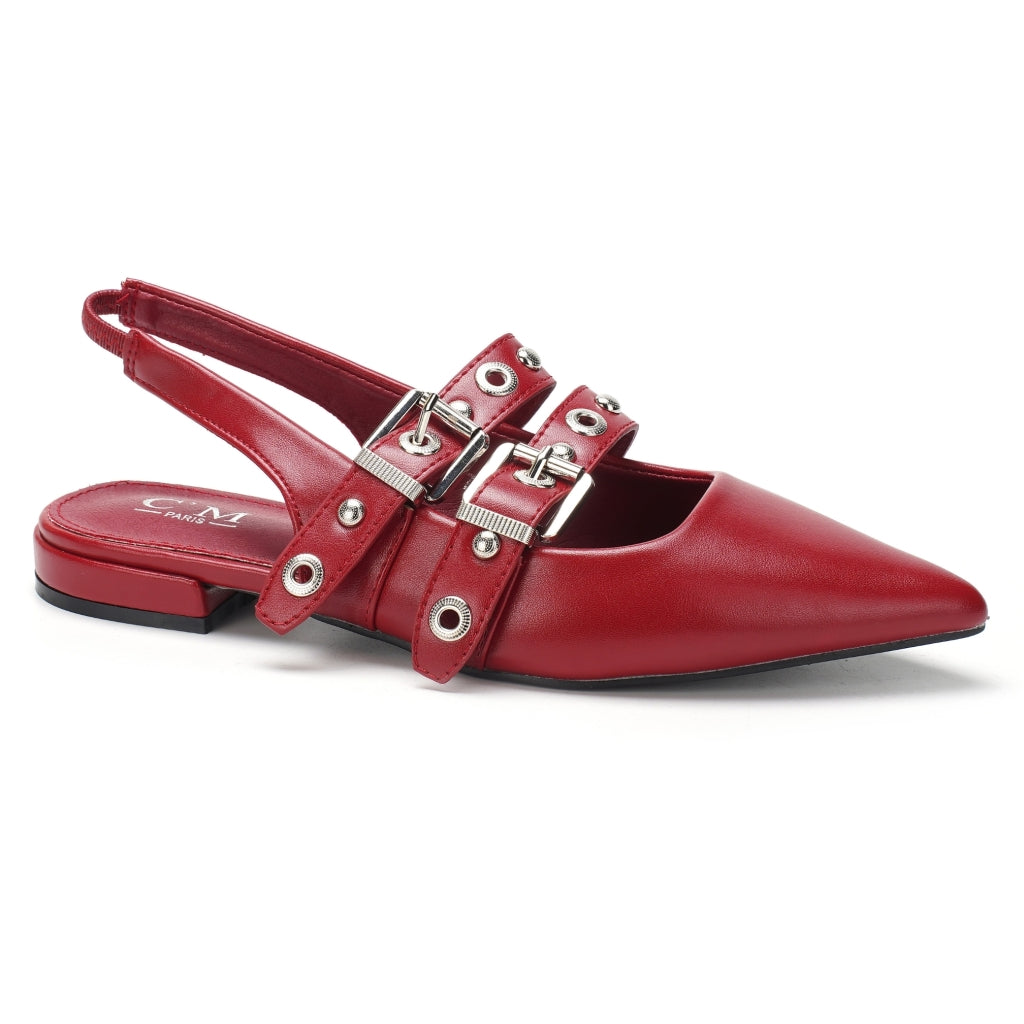 Nadja Dame Slingback Ballerina 77-638 Wine