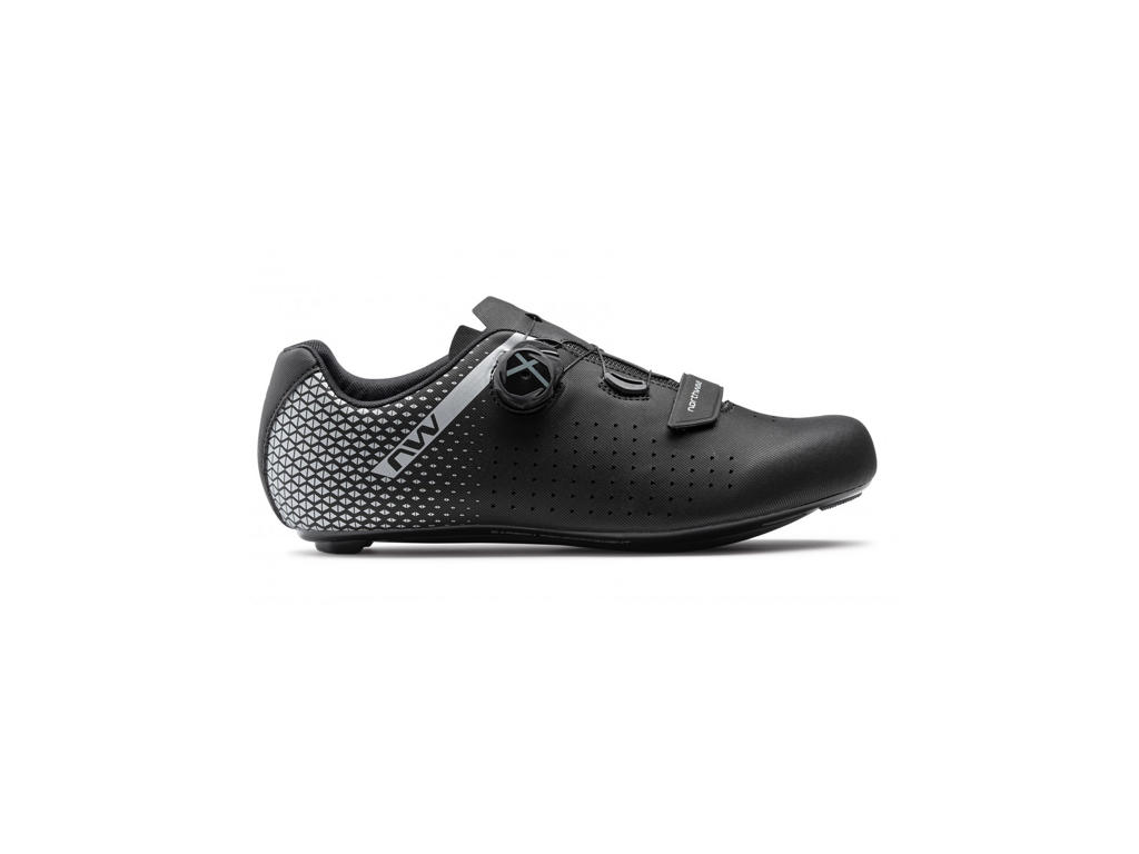 Northwave Core Plus Wide Cykelsko Sort Sølv-45
